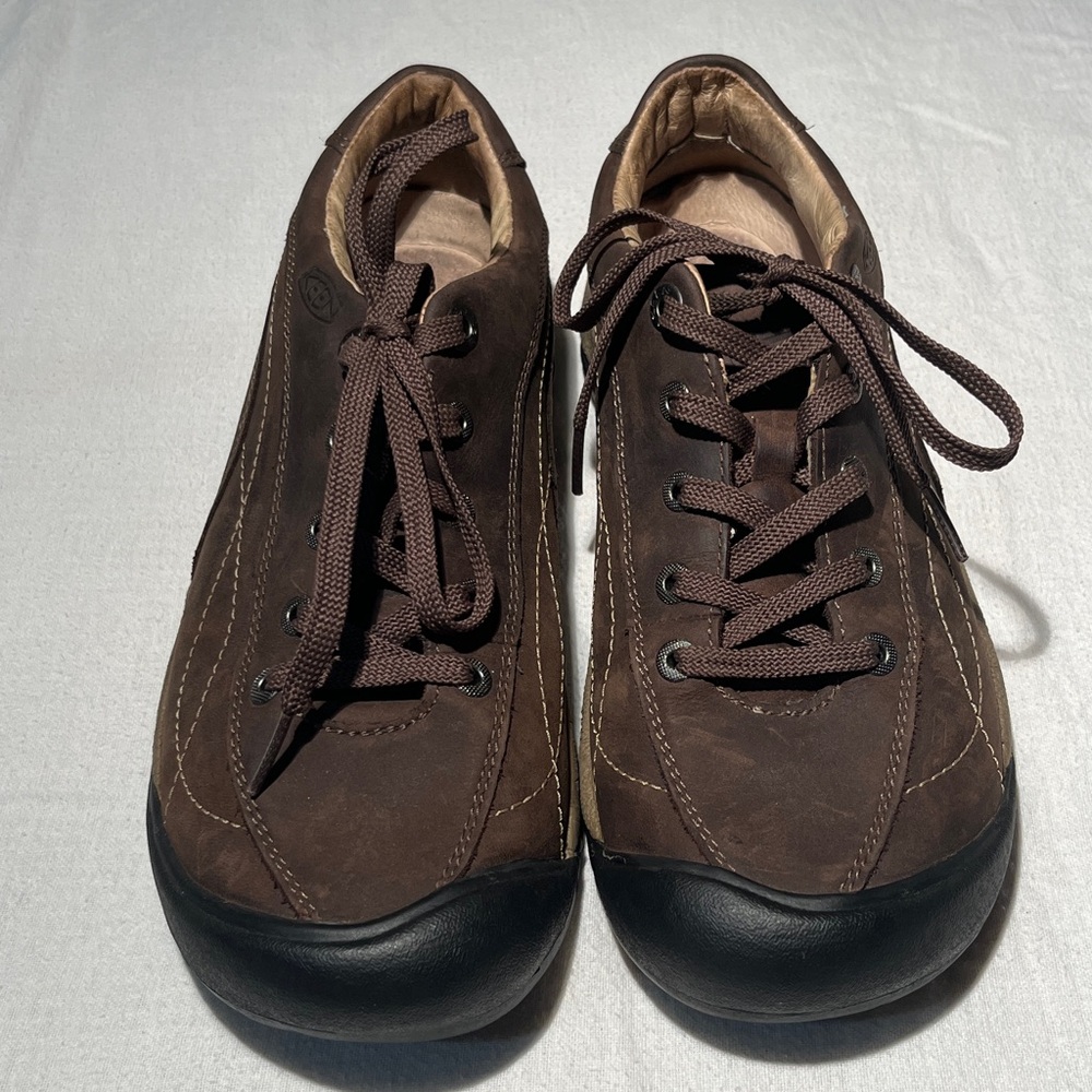 Keen Brown Leather Toyah Style Lace Up Casual Walking/Hiking Shoes - Size 8